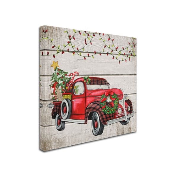 Jean Plout 'Vintage Christmas Truck 1' Canvas Art,18x18